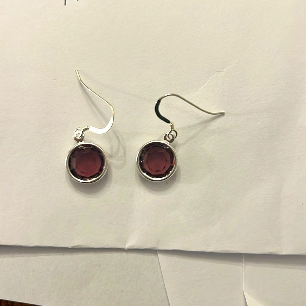 Alex and Ani Purple Crystal Earrings